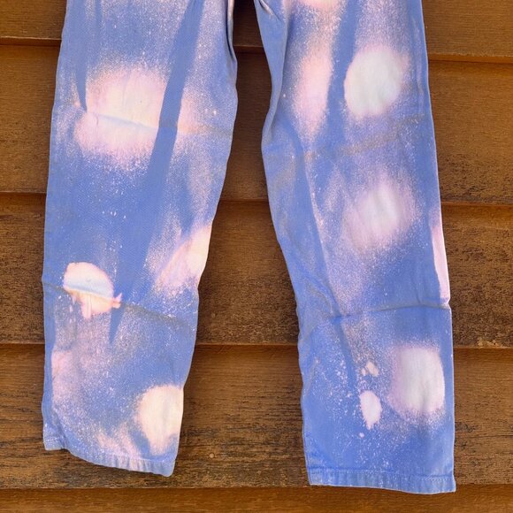 Vintage Bongo Custom High-Rise Straight Jeans With Ankle Zips Size 14 Blue & Pin - Picture 12 of 15